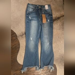 YMI Blue Distressed Flare Jeans